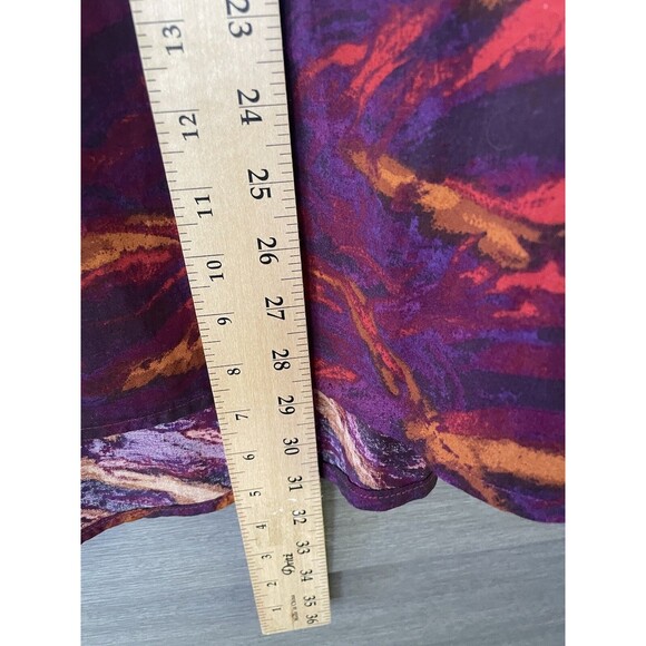 NWT Terra & Sky Size 3X Long Sleeve Woven Ruffle Button Up Blouse Purple 24.8001 - Picture 7 of 8